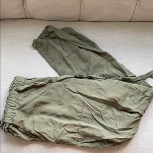 nordstrom green joggers with tie